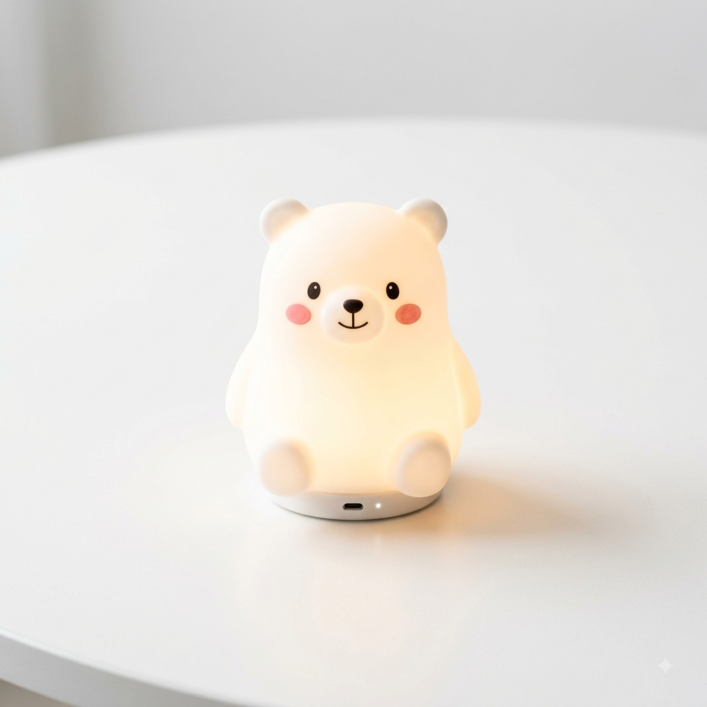 Tap-Sensor Silicone Bear Ambient Night Lamp