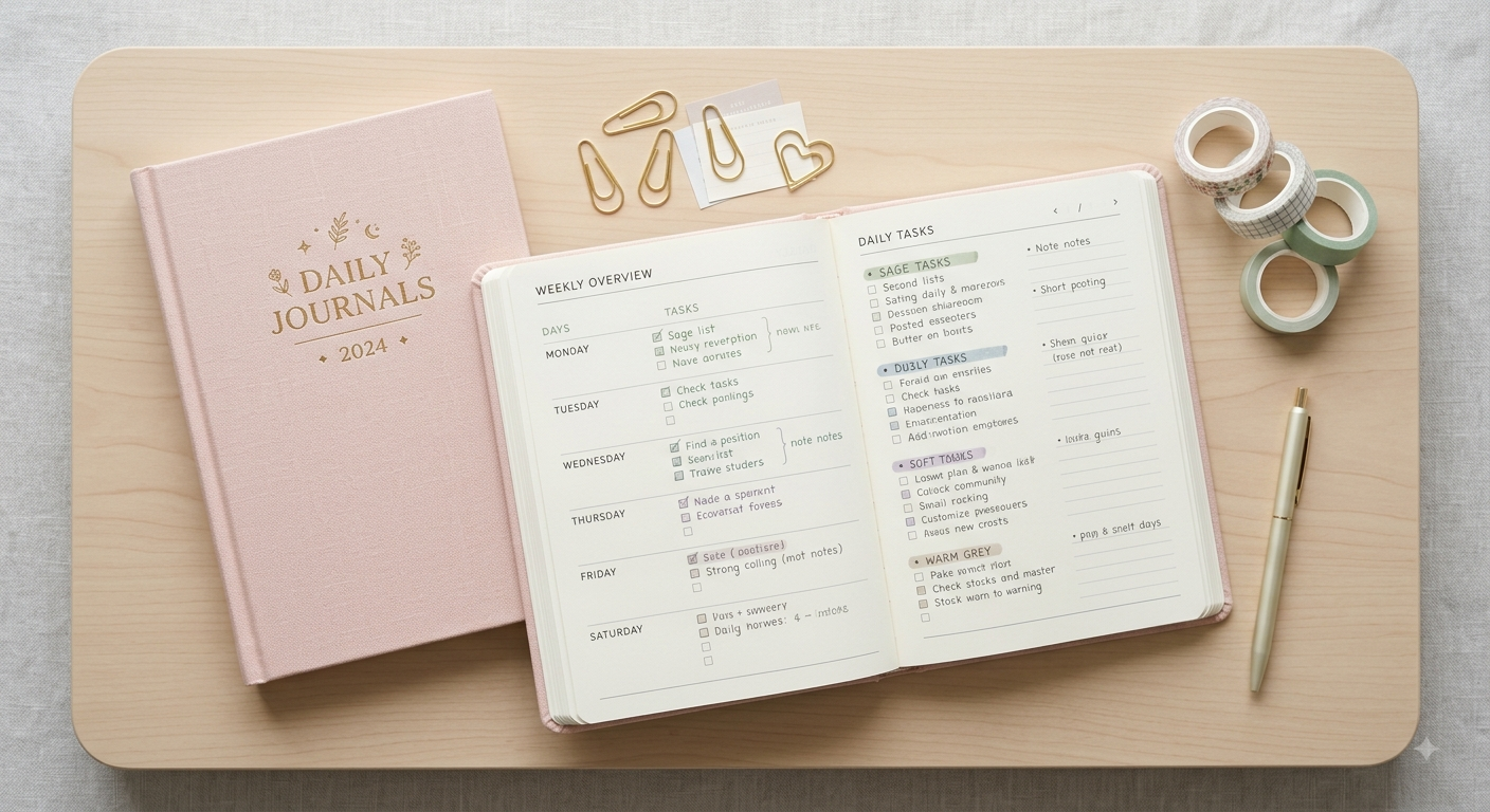 Aesthetic Daily Hardcover Planners